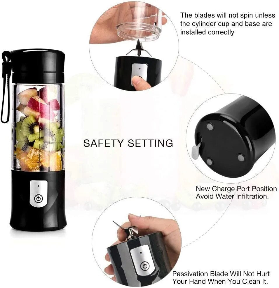 Liquidificador Portatil Juice Blender 18000rpm USB recarregavel