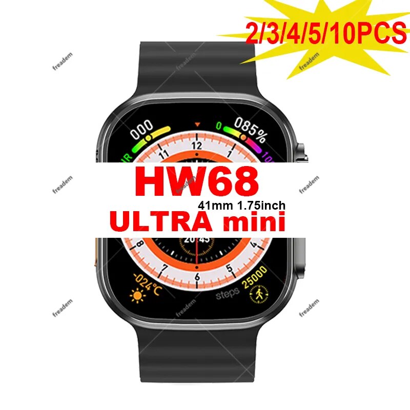 Mini watch ultra w68 1.75 polegadas nfc fitness voz gps bluetooth