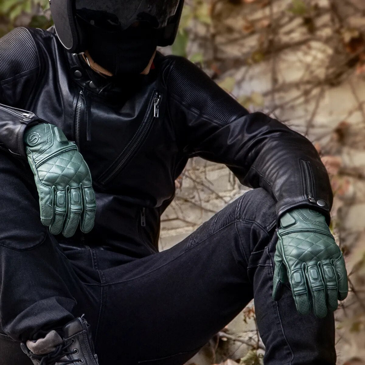 Luvas Esportivas de couro para motociclista