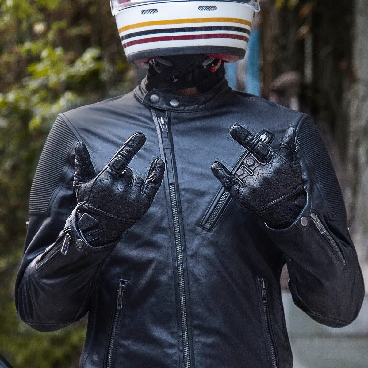 Luvas Esportivas de couro para motociclista